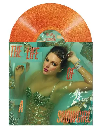 MM News Musiknews Taylor Swift The Life Of A Showgirl Sweat And Vanilla Perfume Portofino Orange Glitter LP