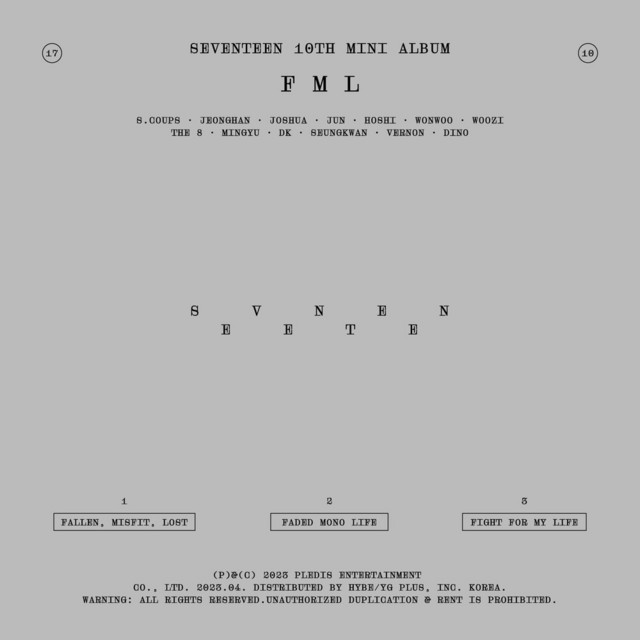 SEVENTEEN – SEVENTEEN 10th Mini Album ‘FML’